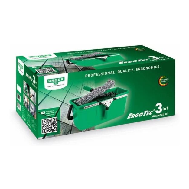 UNGER Zestaw ErgoTec - profesjonalny do mycia okien 3w1